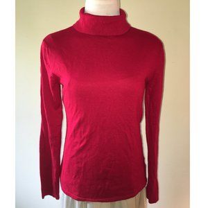 Coldwater Creek red turtleneck cotton blend Med
